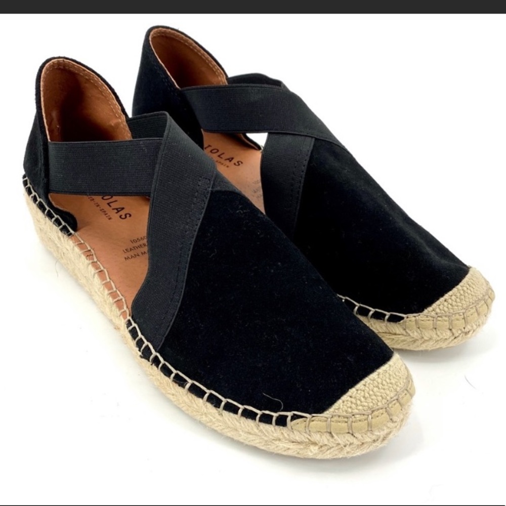 Fabiola Black Suede Espadrilles Sandals
